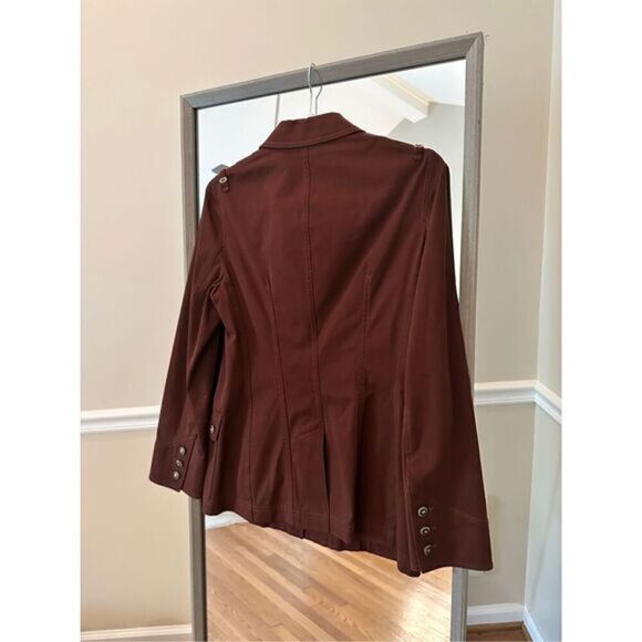 Escada Button Up Safari  Brown‎ Jacket Size Medium - Picture 4 of 6